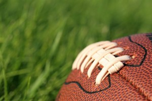 football in the grass - macro with shallow depth of field